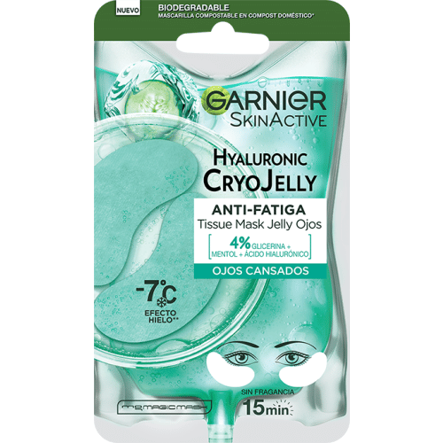 Garnier Tissue Mask Hyaluronic Cryo Jelly antifadiga para peles cansadas