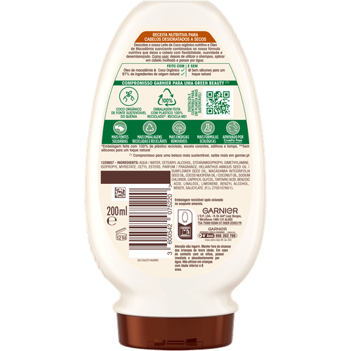 Amaciador Leite Coco E Macad mia Ultra Suave Produtos Garnier Amaciador Leite Coco E Macad mia Ultra Suave Produtos Garnier