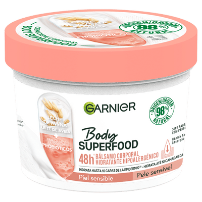 Garnier Body Superfood Creme Hidratante Hipoalergénico de Leite de Aveia e Probióticos