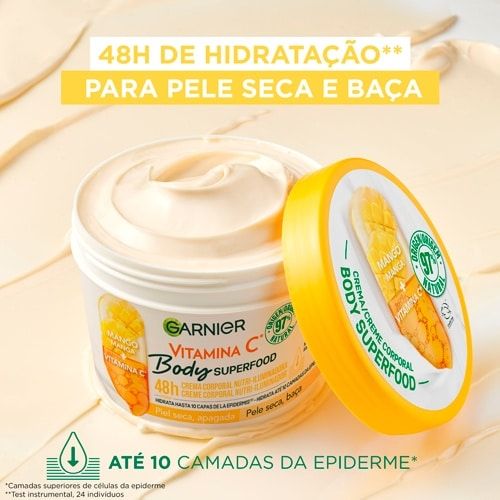 Garnier Body Superfood Creme Hidratante Nutri-Iluminador Corporal Manga e Vitamina C