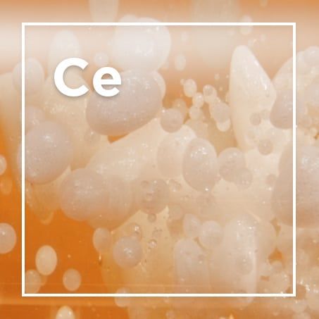Textura e cor do ingrediente ceramida