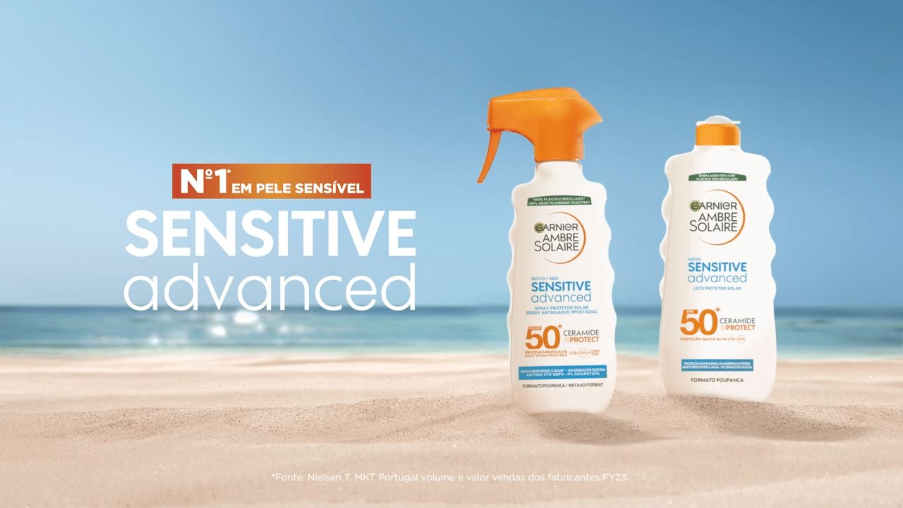 Ambre Solaire Sensitive Advanced a proteo 1 para peles sensveis DesfruteDoSolTodosOsDias