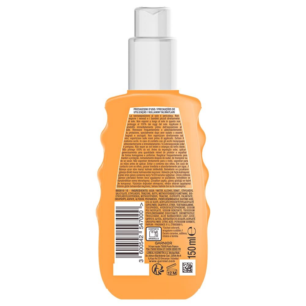 Garnier Ambre Solaire Spray Kids Protect FPS50+ back