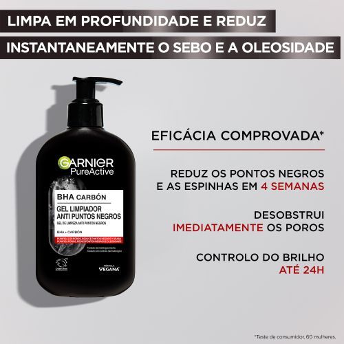 Pure Active Gel de Limpeza de Rosto com Carvão Pele com Tendência Acneica