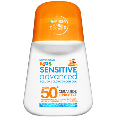 Garnier Ambre Solaire Kids Sensitive Advanced Roll-On com Cor FPS50+