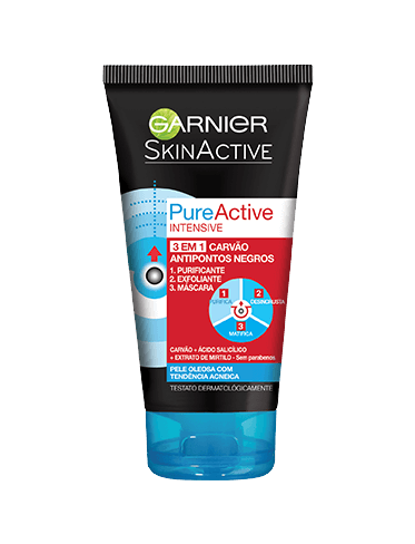 rosto pure active intensive máscara 3 em 1 carvão